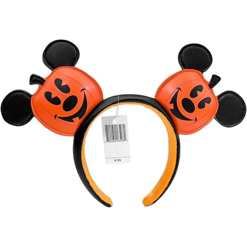 Disney Black and Orange Pumpkin Minnie Mouse Ears Headband